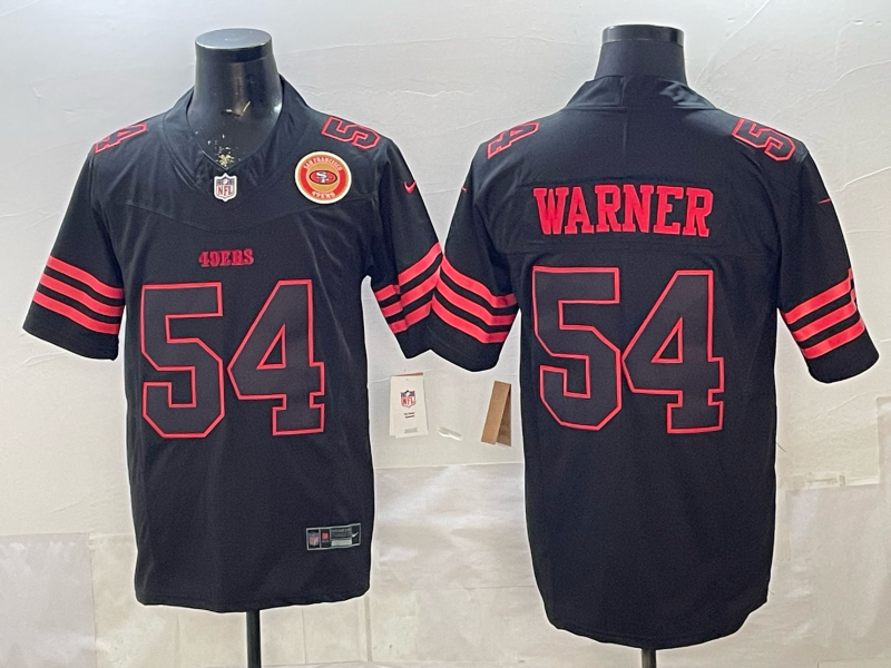 Men 2026 San Francisco 49ers #54 Warner black Super Bowl Nike Limited NFL Jersey 003->san francisco 49ers->NFL Jersey